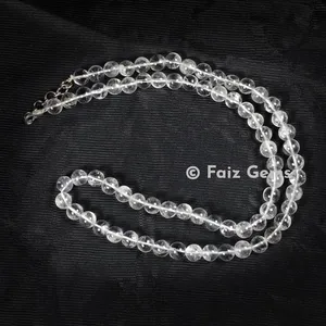 Crystal Quartz Round Beads Necklace