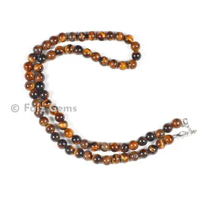 Tiger Eye Round Beads Necklace