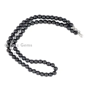 Lava Stone Round Beads Necklace