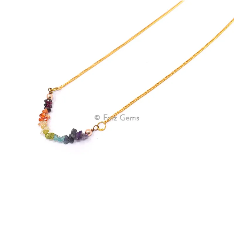 Seven Chakra Necklace With Golden Chain