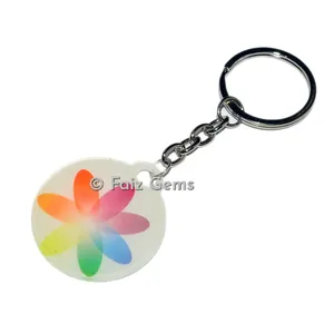 Rainbow Flower Acrylic Keyring