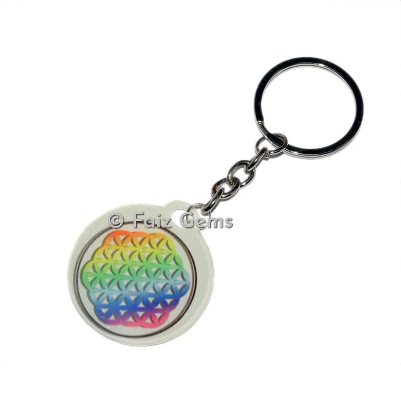 Flower of life Acrylic Keyring