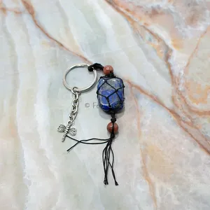 Lapis Lazuli Wire Wrapped Keychain