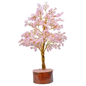 Rose Quartz  Golden Wire Tree