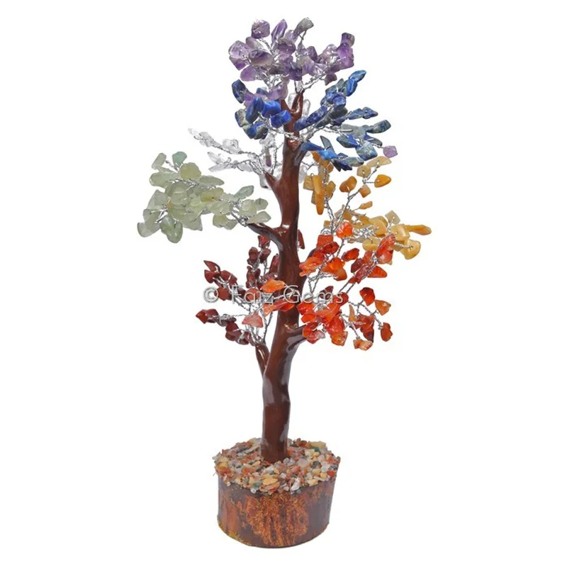 7 Chakra Mseal  Silver Wire Tree