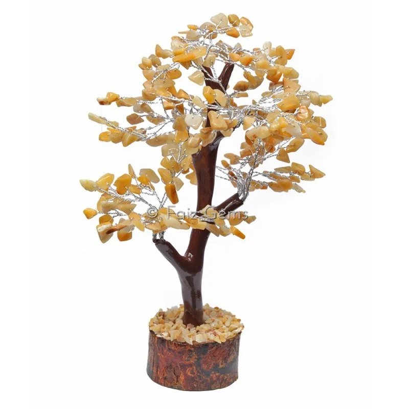 Golden Quartz Mseal Silver Wire Tree