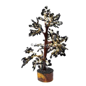 Black Jasper Mseal Golden Wire Tree