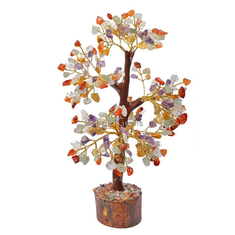 Multi Stone Mseal Golden Wire Tree