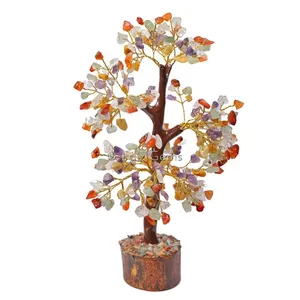 Multi Stone Mseal Golden Wire Tree