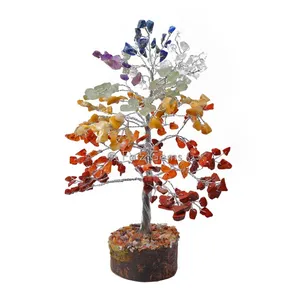 7 Chakra Stone  Silver Wire Tree