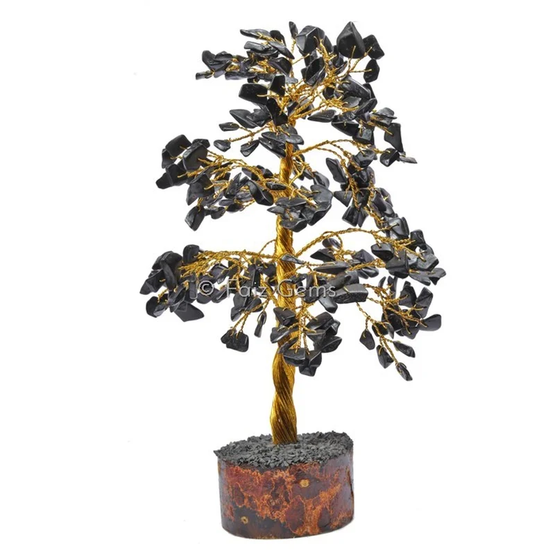 Black Jasper  golden wire tree