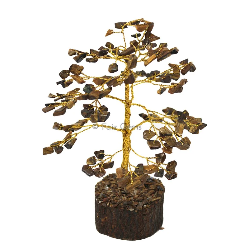 Tiger Eye Golden Wire Tree(150 Chips)