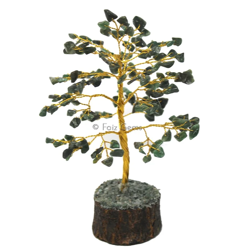 Dark Green Aventurine Golden Wire Tree(150 Chips)