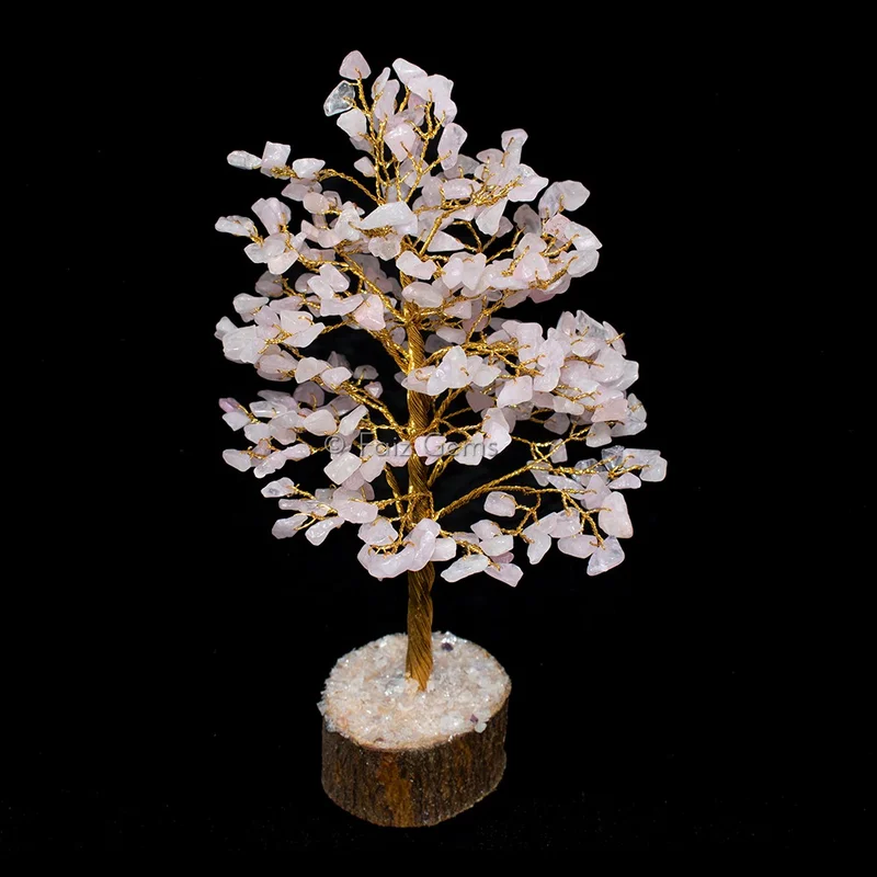 Rose Quartz Golden Wire Tree(300 Chips)