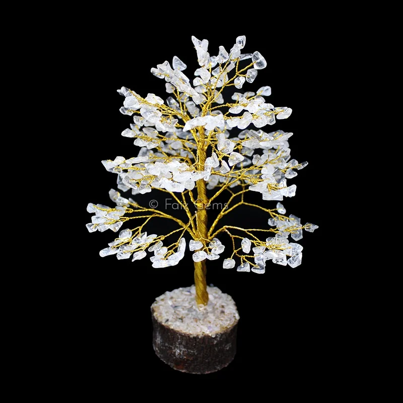 Crystal Quartz Golden Wire Tree(300 Chips)
