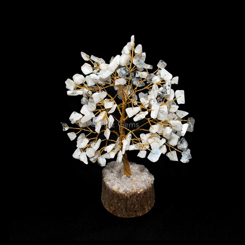 Rainbow Moonstone Golden Wire Tree(150 Chips)