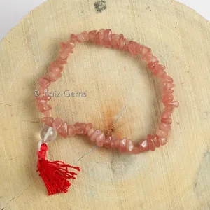 Rose Quartz Gemstone Power Chips Bracelets