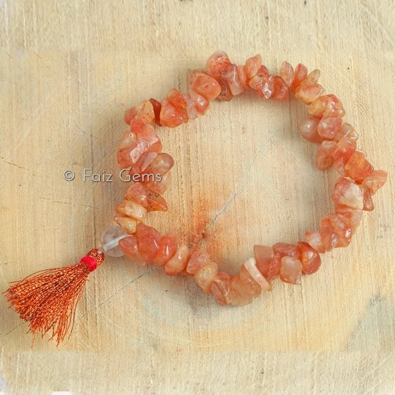 Peach Aventurine Gemstone Power Chips Bracelets