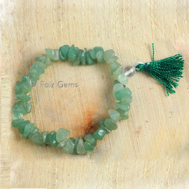 Green Aventurine Gemstone Power Chips Bracelets