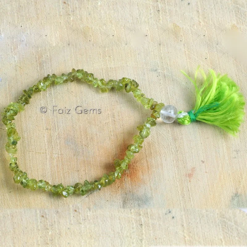 Peridot Gemstone Power Chips Bracelets