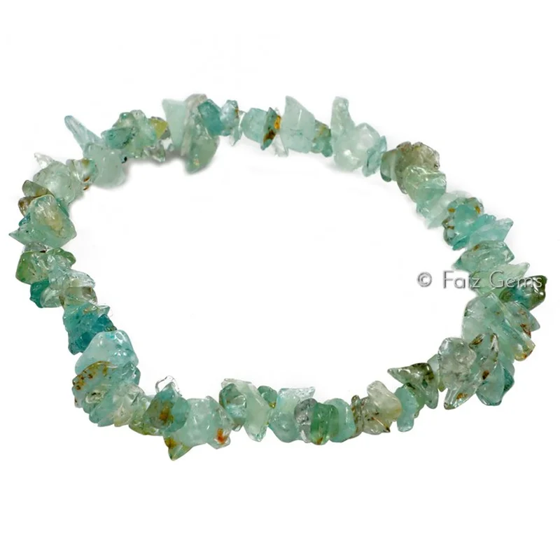 Aqua Marine Power Chips Gemstone Bracelets