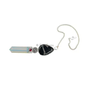 Opalite With Black Agate Tear Drop