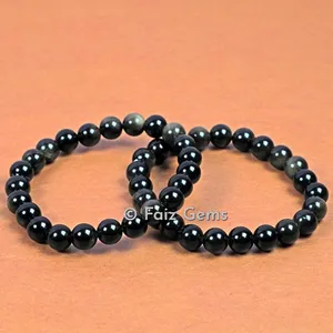 Black Rainbow Obsidian Bracelets