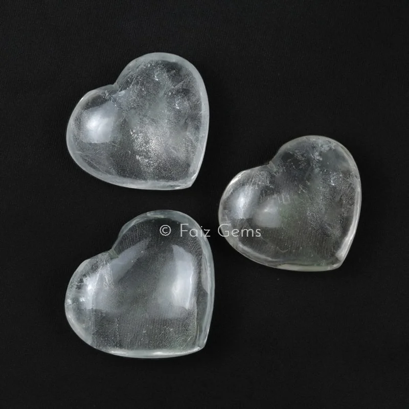 Crystal Quartz Gemstone Hearts