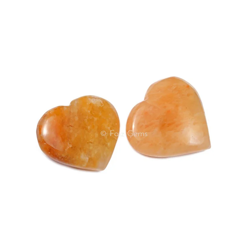 Golden Quartz Gemstone Hearts