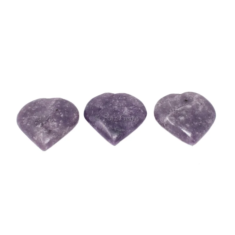 Lepidolite Gemstone Hearts