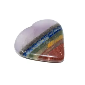 Seven Chakra Bonded Puffy  Hearts