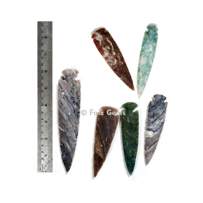Indian Agate Arrowheads 6 Inches