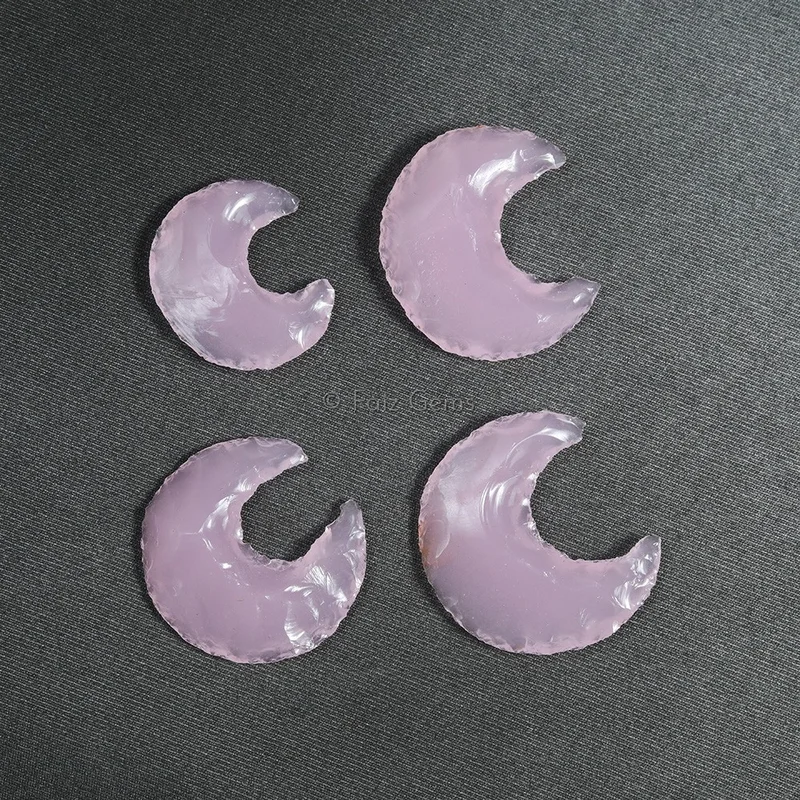 Rose Quartz Crescent Arrowheads