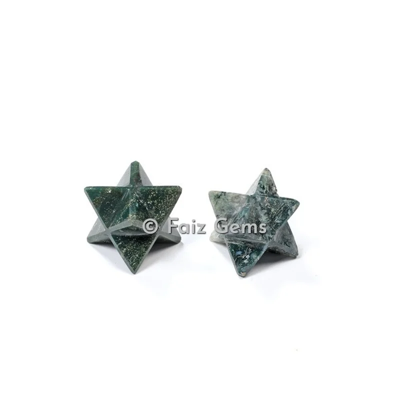 Moss Agate Merkaba Star