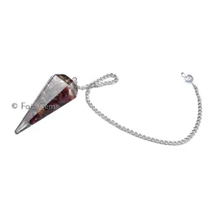 Garnet 6 Faceted Orgone Pendulum
