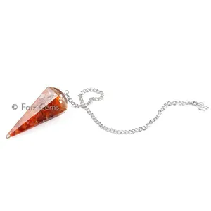 Carnelian 6 Faceted Orgone Pendulum