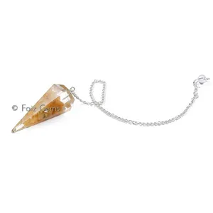 Yellow Aventurine 6 Faceted Orgone Pendulum