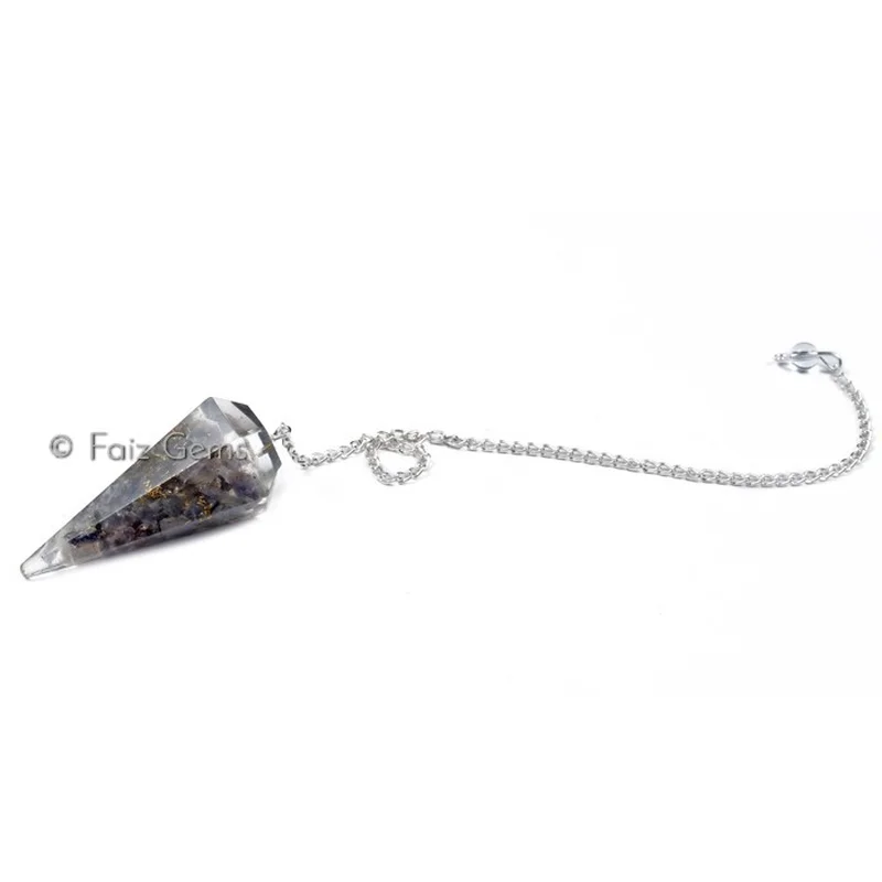 Amethyst 6 Faceted Orgone Pendulum
