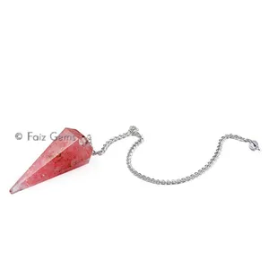 Rose Quartz 6 Faceted Orgone Pendulum