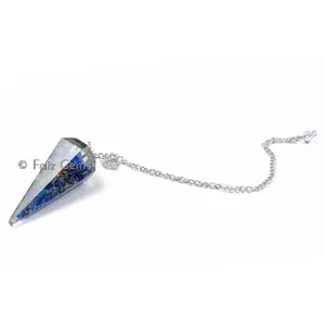 Lapis Lazuli 6 Faceted Orgone Pendulum