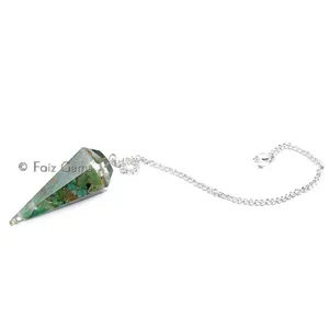 Green Aventurine 6 Faceted Orgone Pendulum