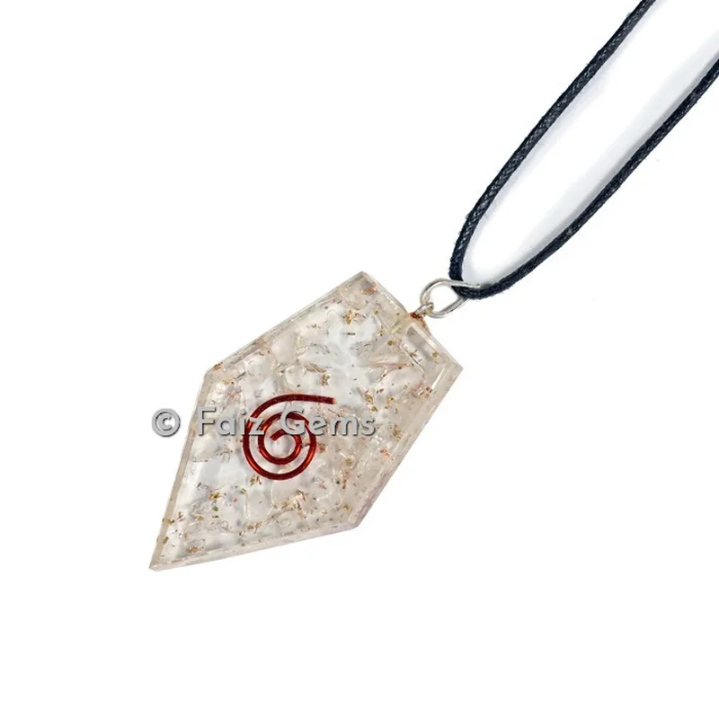 Crystal Quartz Kite Shape Orgonite Pendants