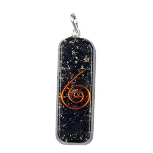 Black Tourmaline Tube Orgone Pendant