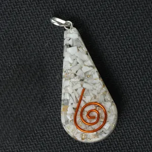 Rainbow Moon Stone Orgone Drop Pendant