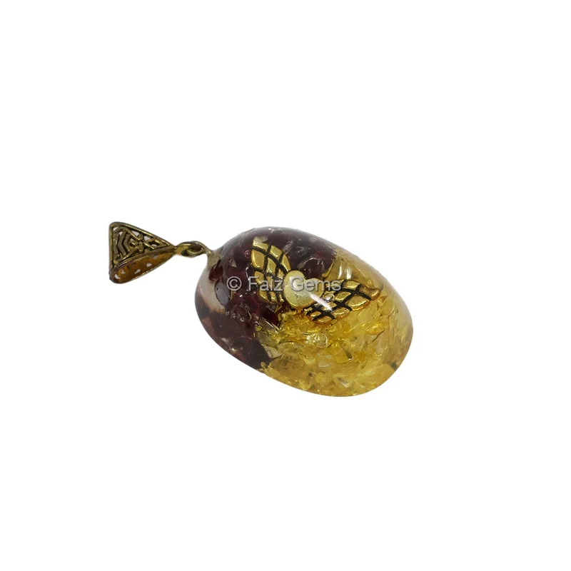 Garnet and Citrine Orgone Pedant