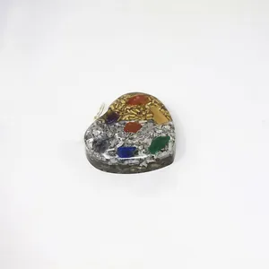 Seven Chakra Brass Heart Shaped Pendant