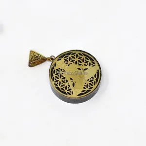Black Touramline with Seven Chakra Buddha Orgone Pendant
