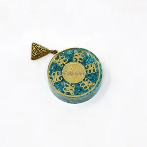 Dyed Crystal Sri Yantra Orgone Pendant