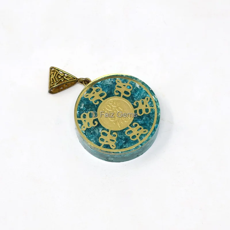 Dyed Crystal Sri Yantra Orgone Pendant