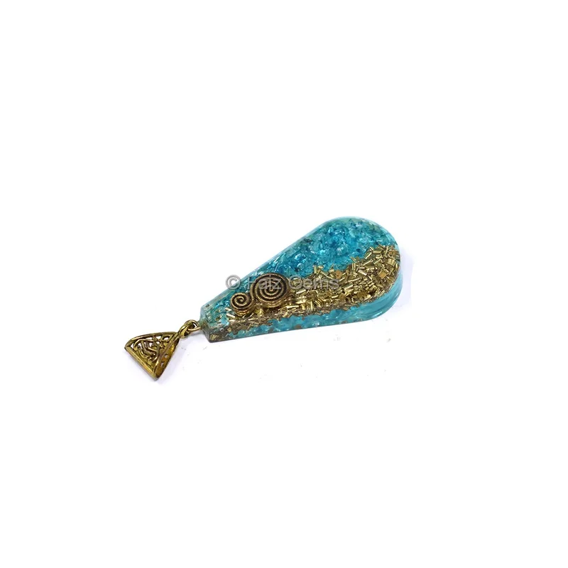 Apatite with Gold Fillings Pear Shaped Orogne Pendant